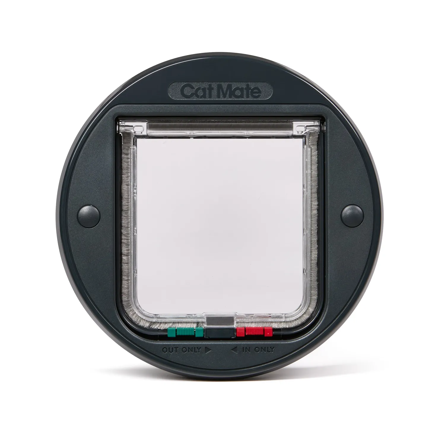 Closer Pets Cat Mate 210 Glaskatzenklappe rund grau 4-Wege