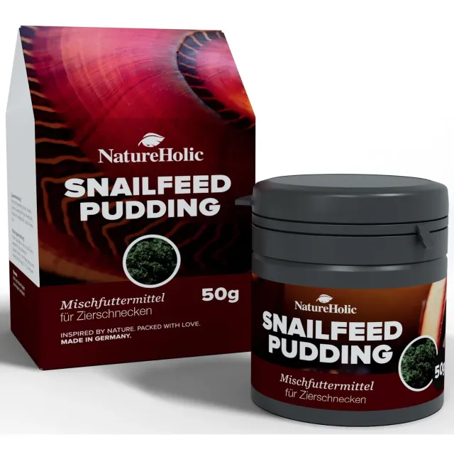 NatureHolic Schneckenfeed Pudding Schneckenfutter 50g Aufwuchs