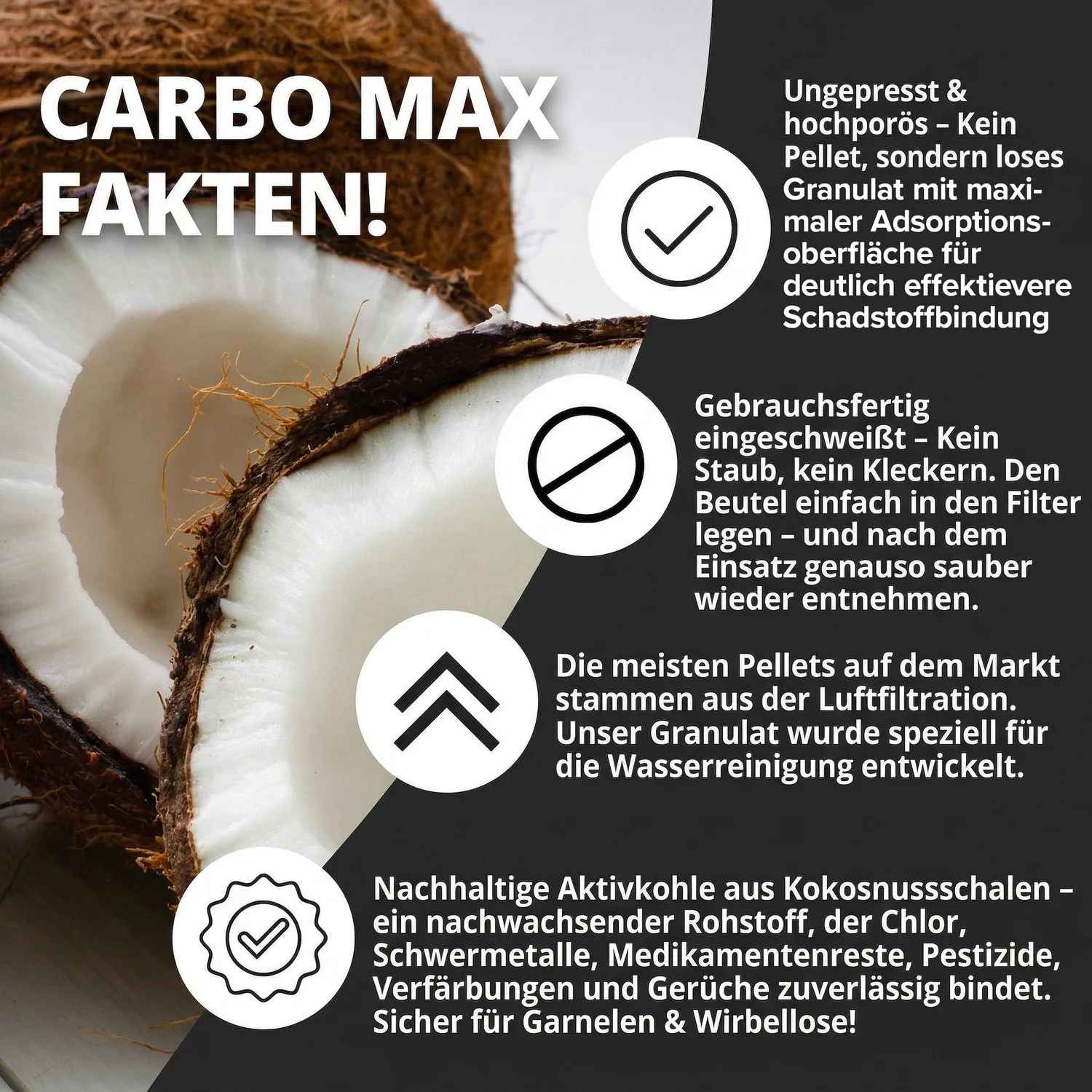 NatureHolic Carbo Max Aktivkohle Filterbeutel 100ml Kokos