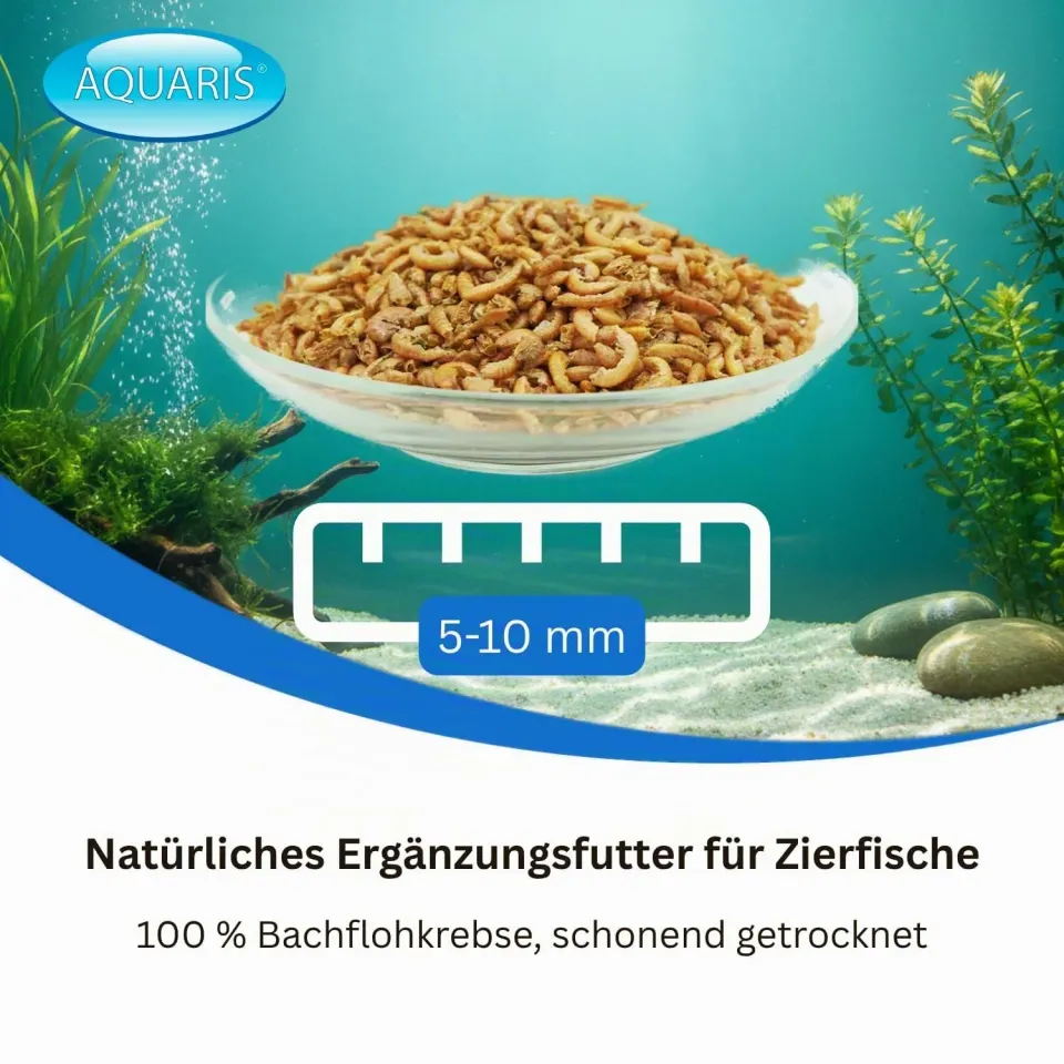 Aquaris Gammarus Fischfutter 25 g natürliche Bachflohkrebse