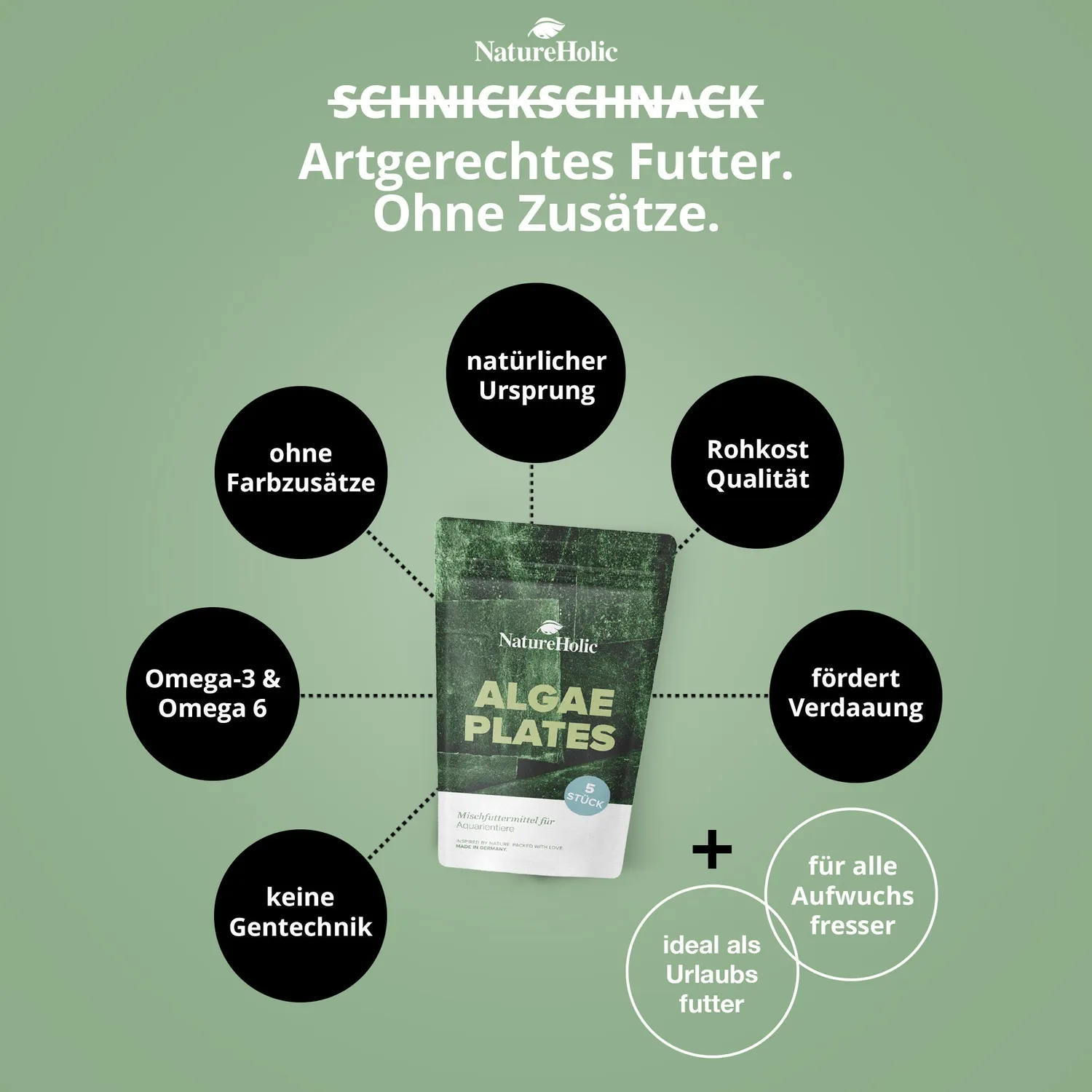 NatureHolic AlgaePlate Algenplatten Aufwuchsfutter 5 Stk