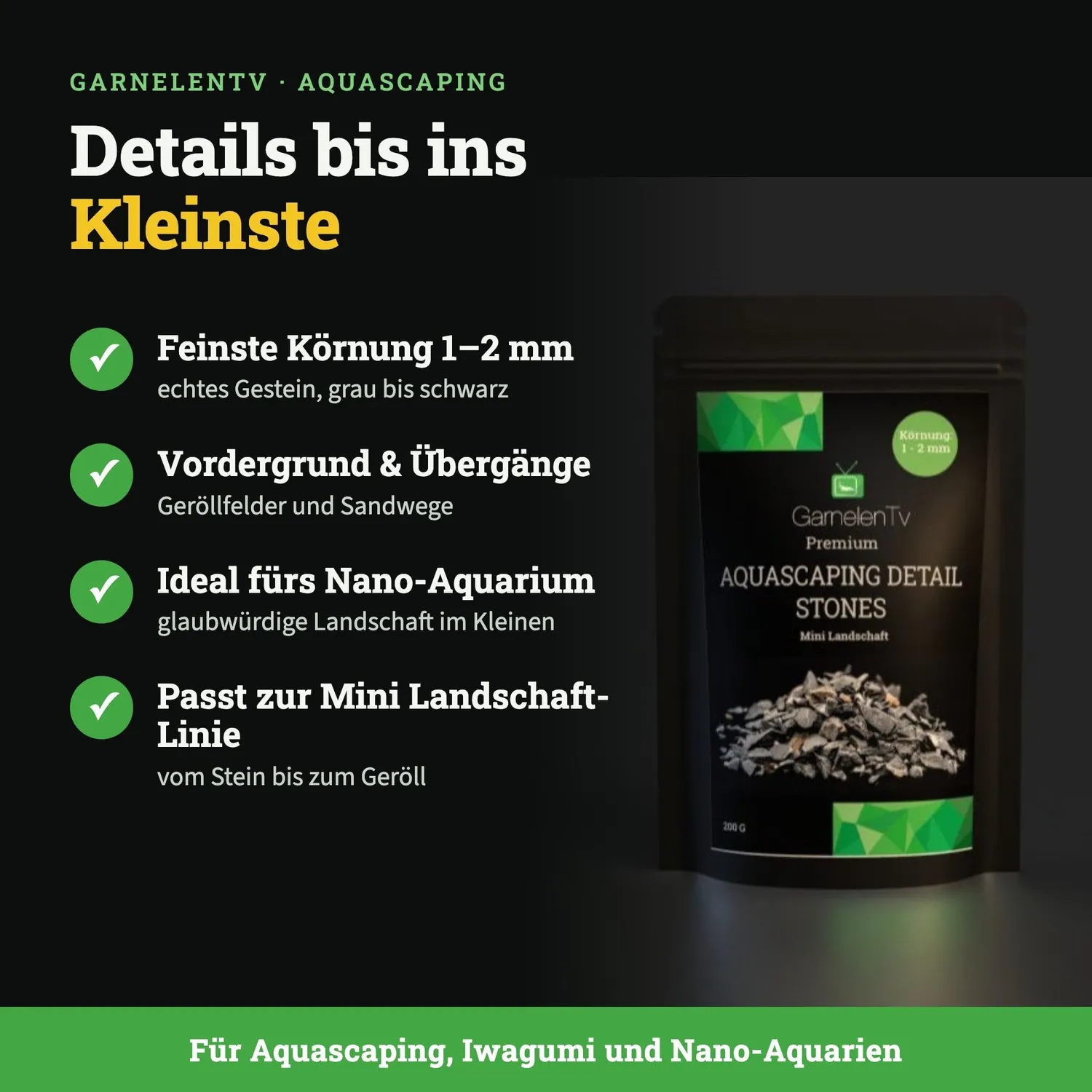 GarnelenTv Detail Stones Mini Landschaft 1-2mm Splitt 200g grau