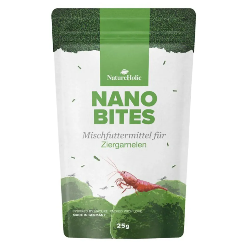 NatureHolic Nano Bites Garnelenfutter 25g sinkende Mikrosticks