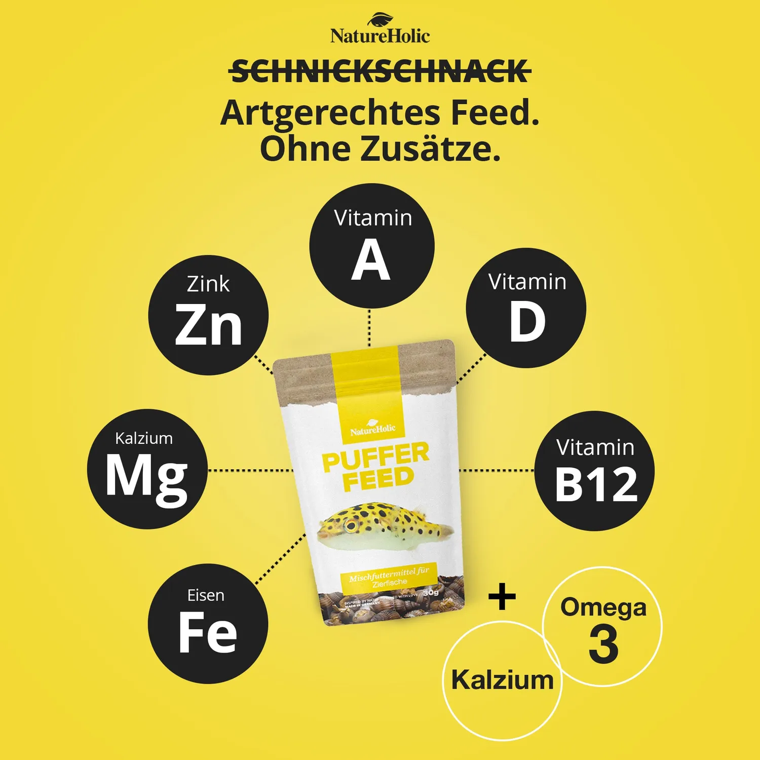 NatureHolic Pufferfeed Kugelfischfutter 30g Schnecken