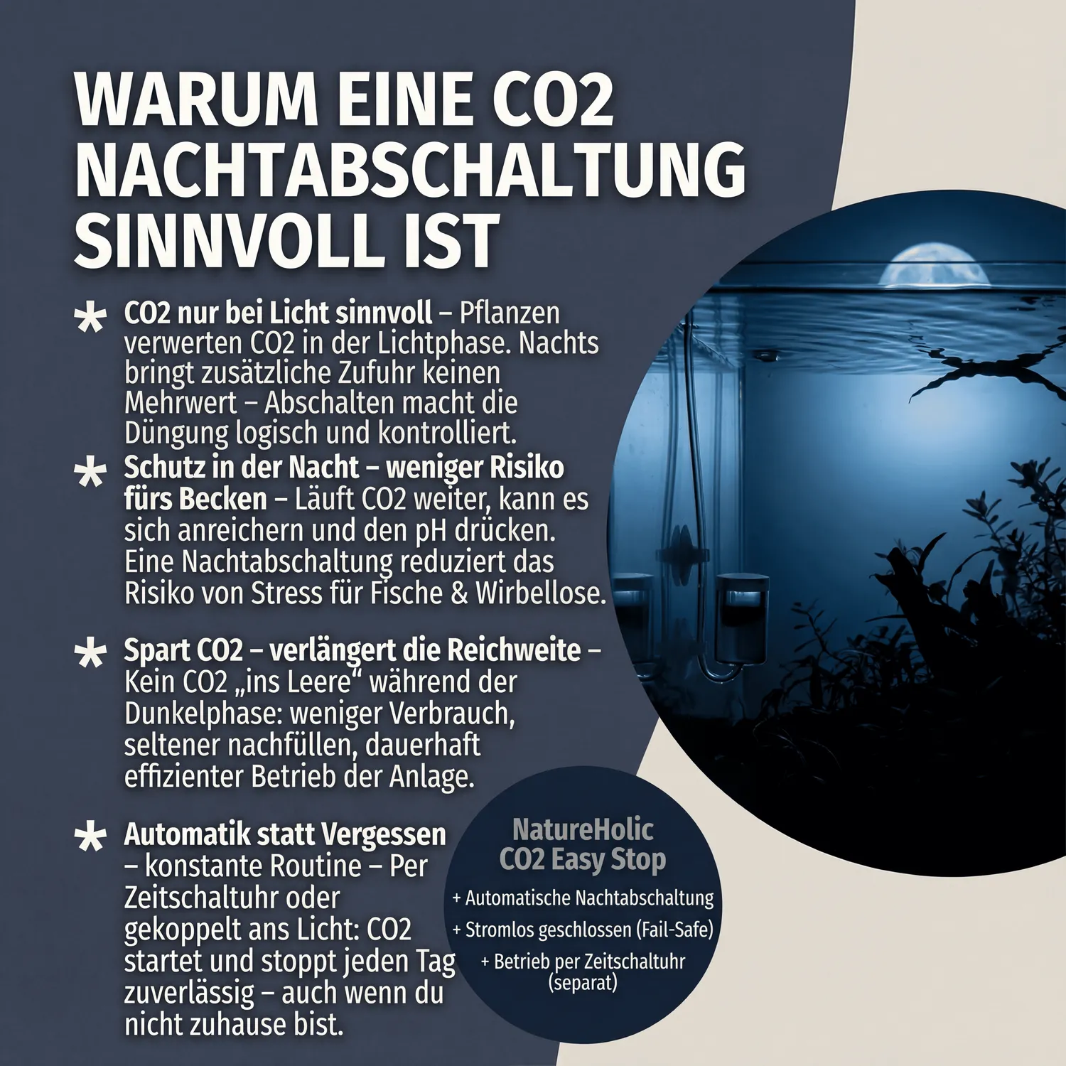 NatureHolic CO2 Easy Stop Magnetventil Nachtabschaltung stromlos