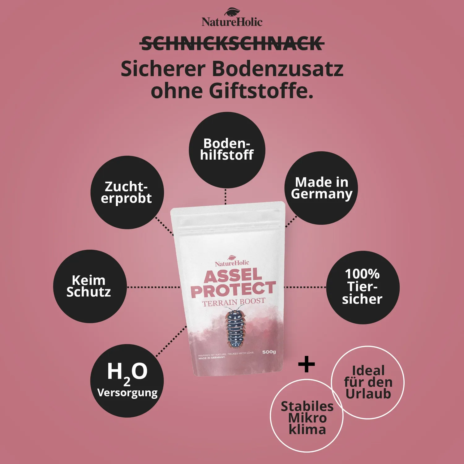 NatureHolic Assel Protect TerrainBoost Bodengrund 500 g Mineral