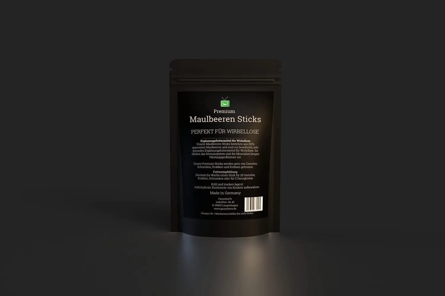 GarnelenTv Premium Maulbeeren Sticks Garnelenfutter 50g Blatt