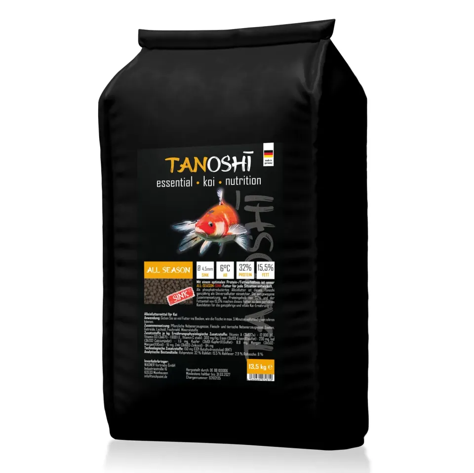 Tanoshi All Season Sink Koipellets 4,5 mm 13,5 kg