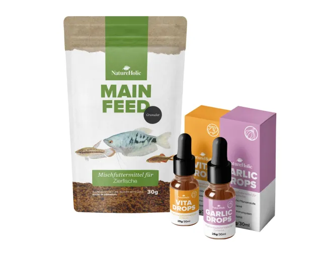 NatureHolic Anti Weißpünktchen Set Fischfuttergranulat 3-teilig