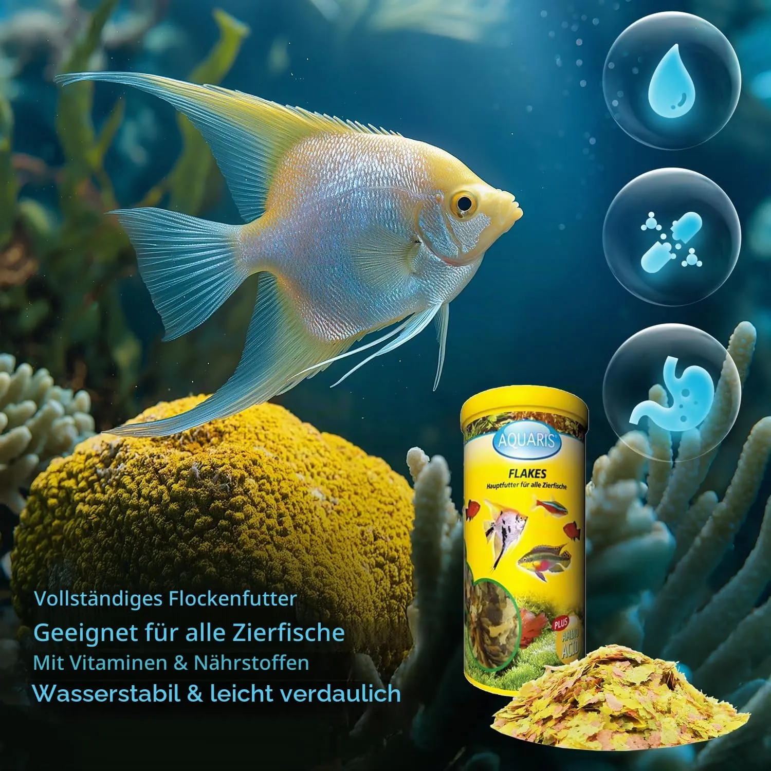 AQUARIS Flakes Flockenfutter 150 g leicht verdaulich