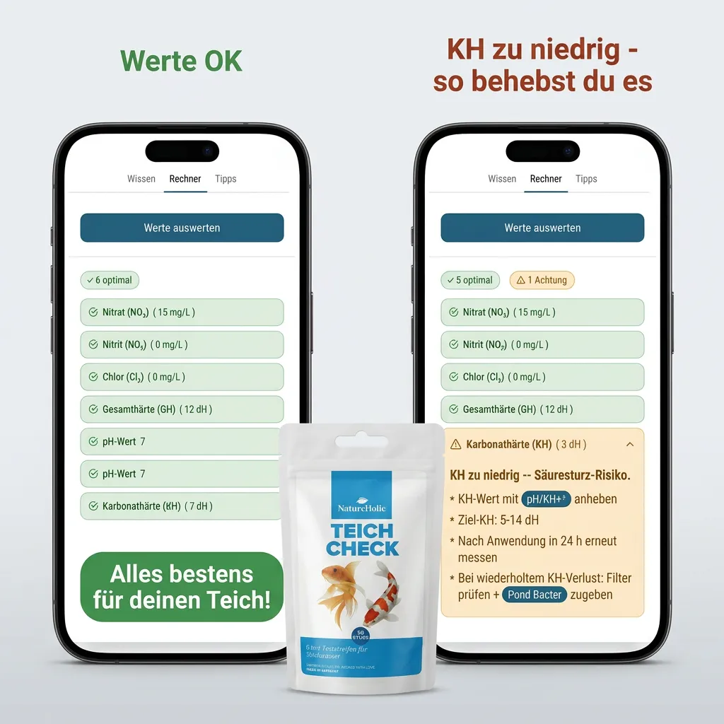 NatureHolic Teich Check 6-in-1 Wassertest Teststreifen Gartenteich