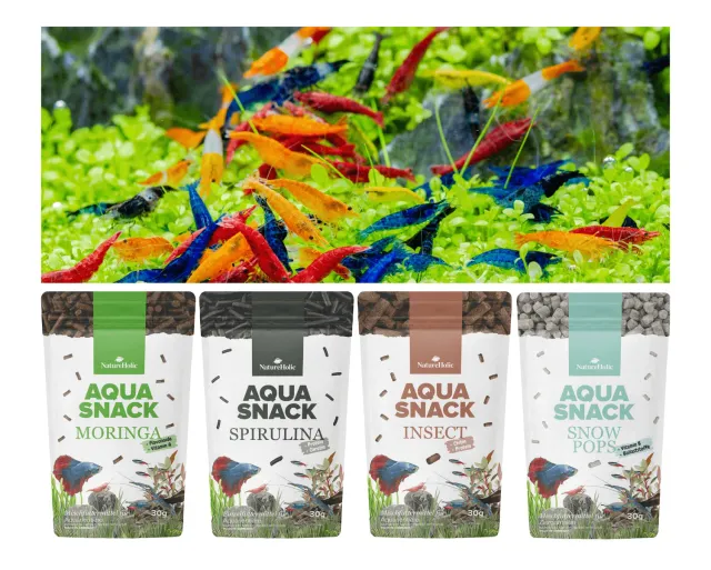 NatureHolic Snackbundle Zwerggarnelenfutter 4 Sorten Sticks