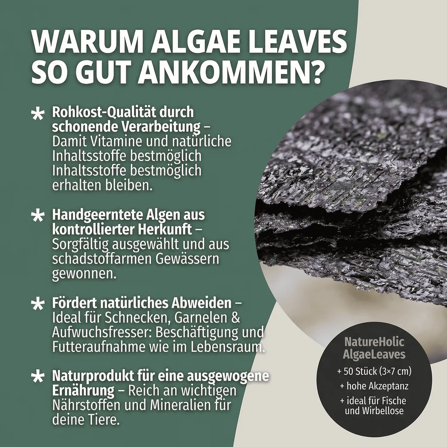 NatureHolic AlgaeLeaves Algenblätter 50 Stück Jod