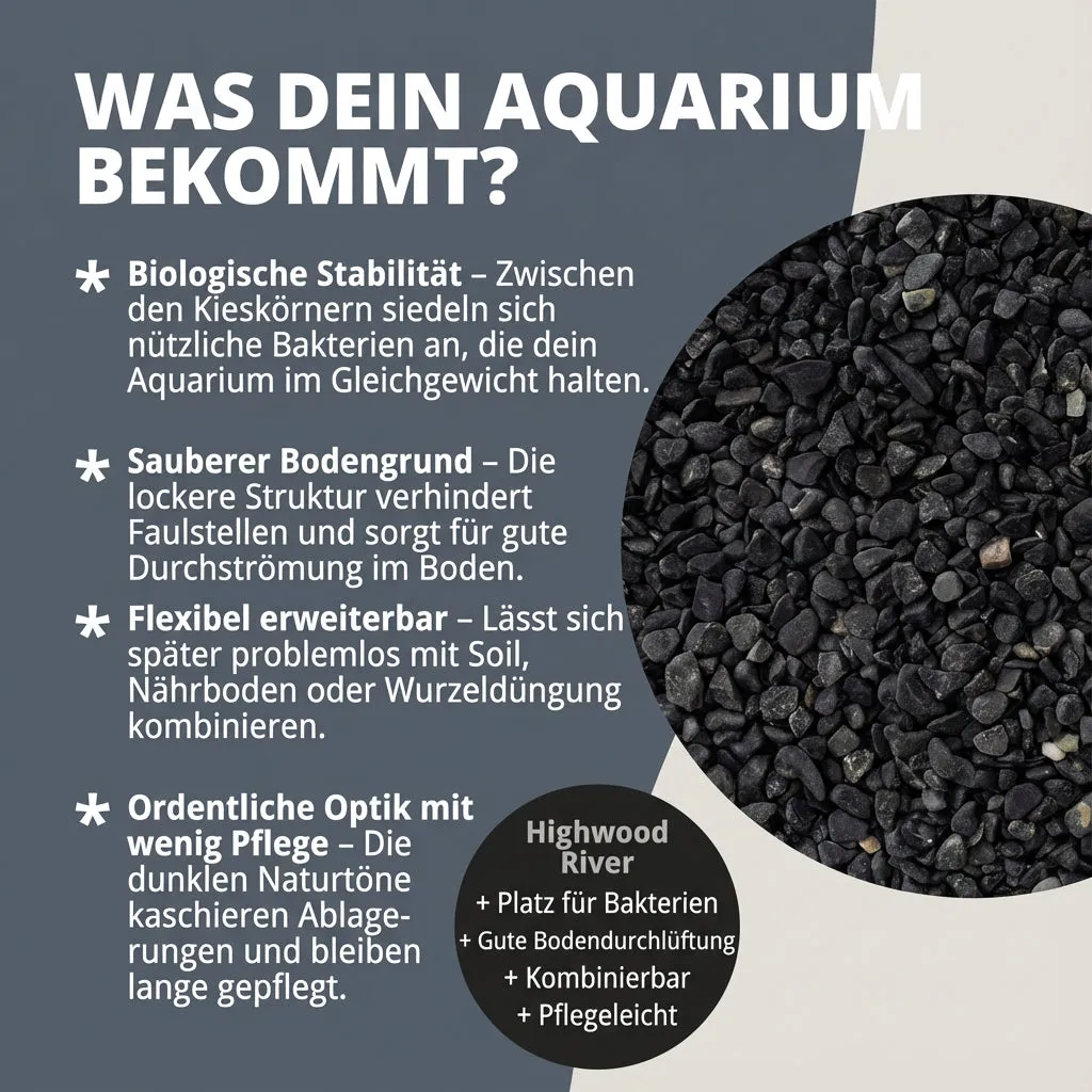NatureHolic Naturkies Highwood River Aquariumkies 3 kg wasserneutral