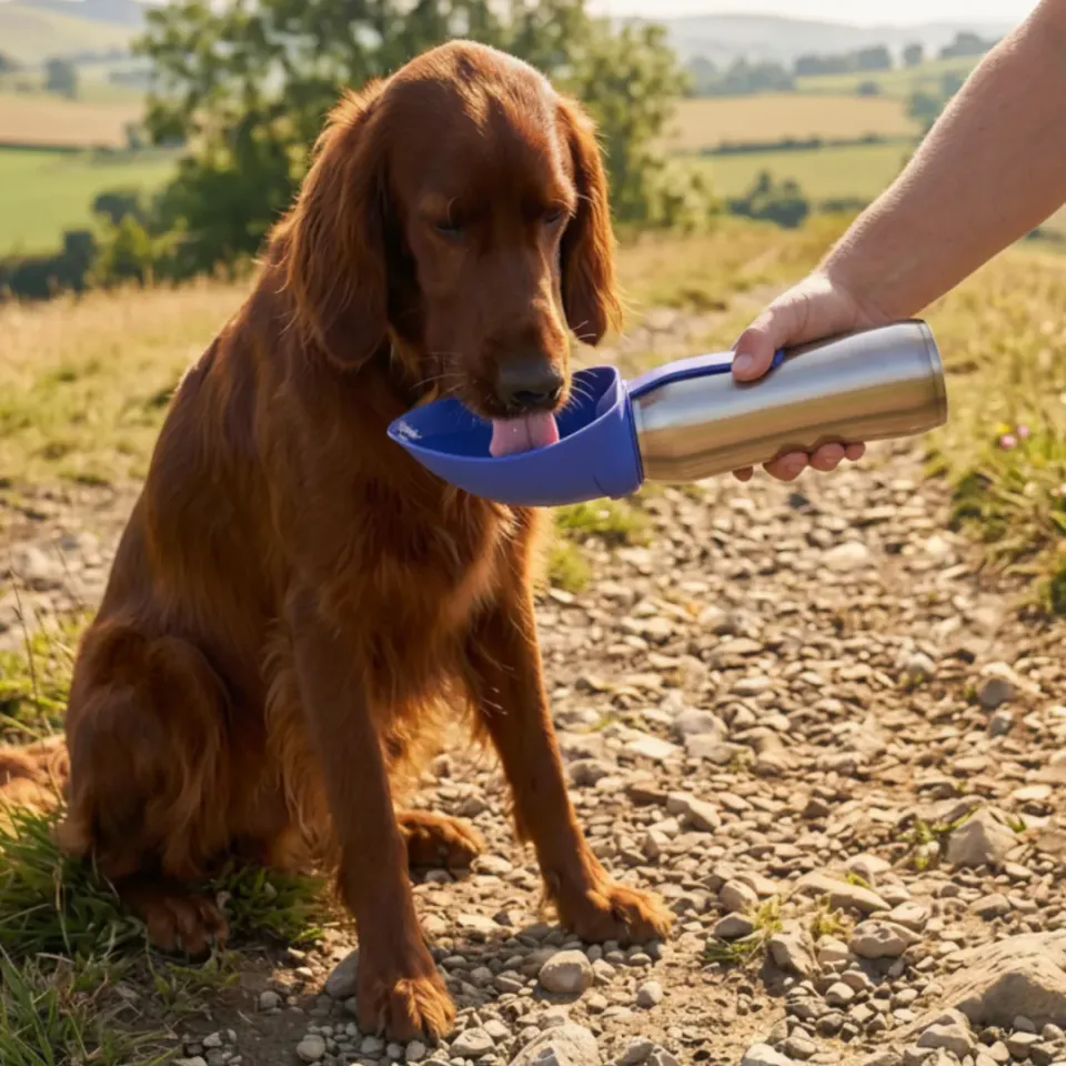 Closer Pets Dog Mate Wasserflasche Edelstahl 800 ml isoliert