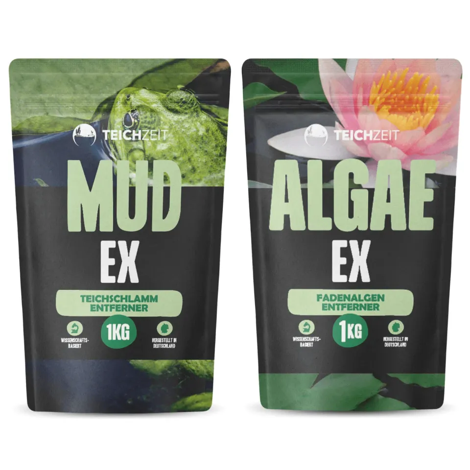 Teichzeit MudEx + AlgaeEx Teichpflege Set Fadenalgen Stopp