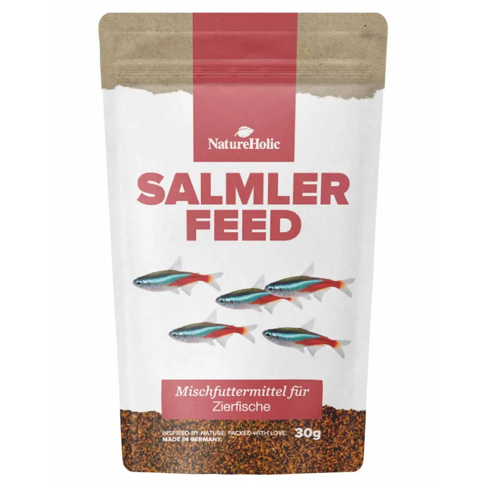 NatureHolic SalmlerFeed Fischfutter 30 g Granulat mit Spirulina