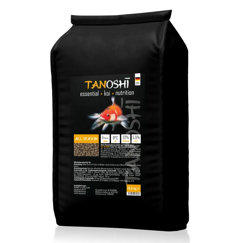Tanoshi All Season Koifutter 13,5 kg schwimmend 6 mm Lachsöl