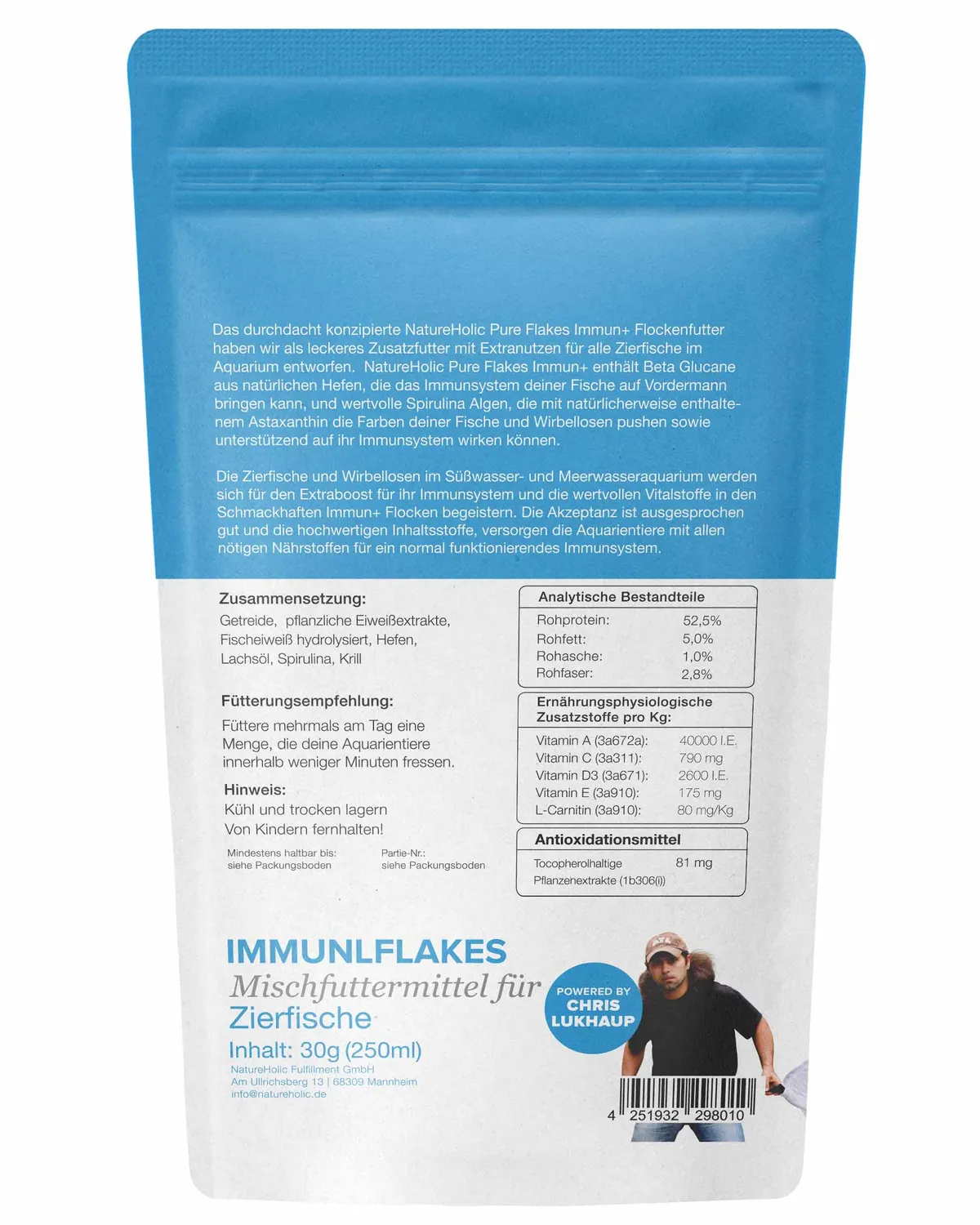 NatureHolic Immun+ Pure Flakes Flockenfutter 250ml Zusatz