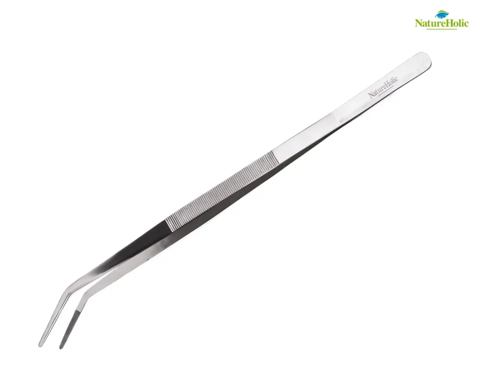 NatureHolic Scapingpinzette gebogen 45cm Edelstahl