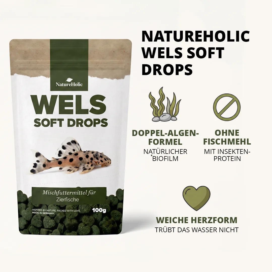 NatureHolic Wels Soft Drops Welsfutter 100g Insektenprotein