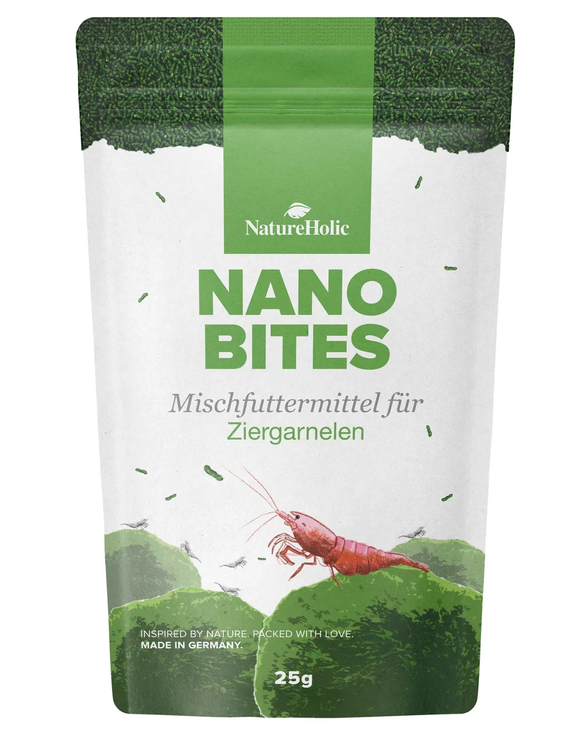 NatureHolic Nano Bites Garnelenfutter 25g sinkende Mikrosticks