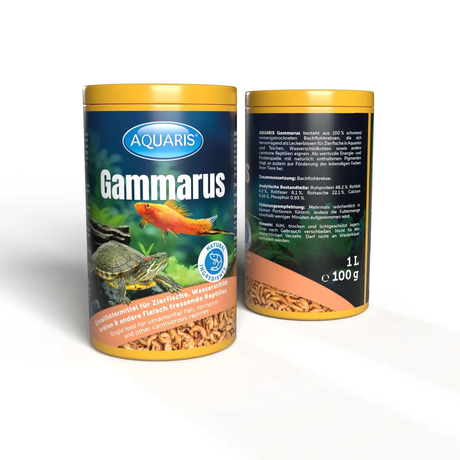 Aquaris Gammarus Fischfutter 100 g getrocknete Bachflohkrebse