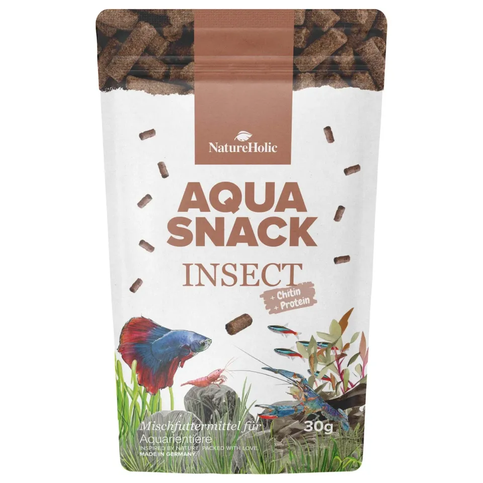 NatureHolic AquaSnack Insect Sticks Garnelenfutter 30g Protein