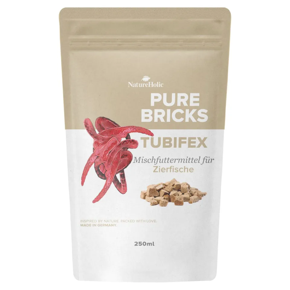 NatureHolic Pure Bricks Tubifex Fischfutter 250ml 30g