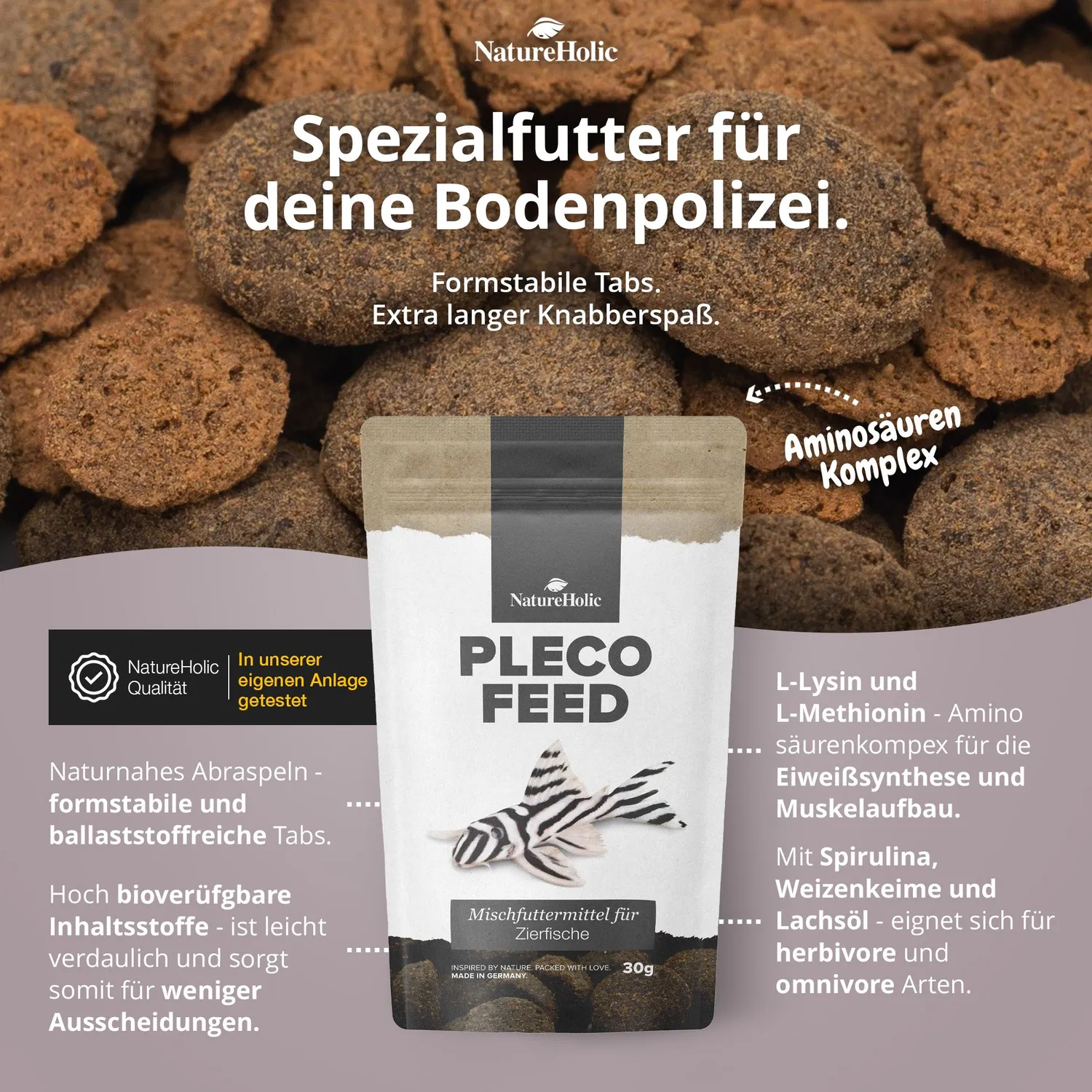NatureHolic Welsfeed Welstabs 30g Welsfutter proteinreich