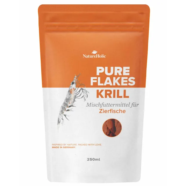 NatureHolic Pure Flakes Krill Flockenfutter 250ml Astaxanthin