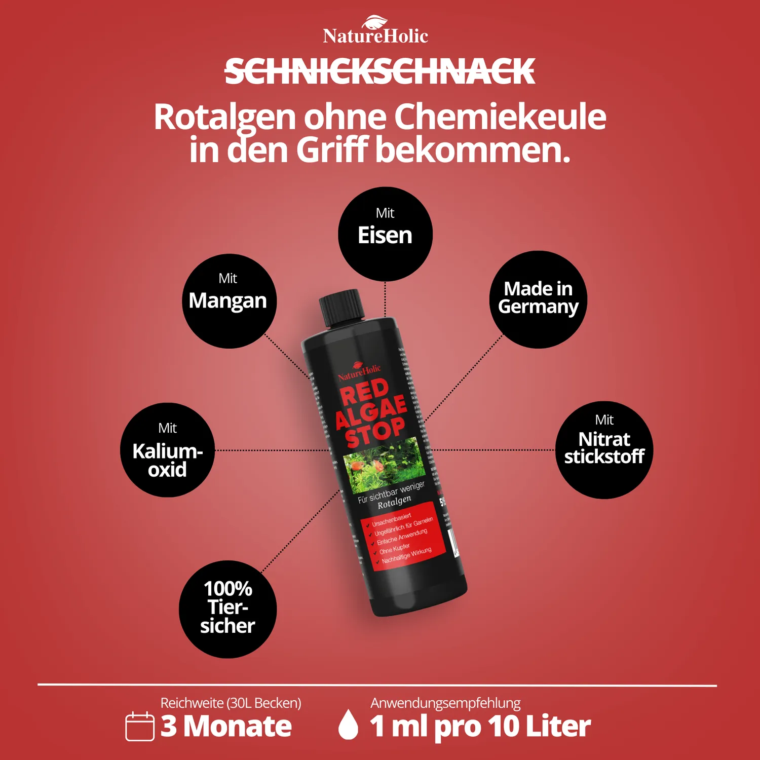 NatureHolic Red Algae Stop Rotalgen Entferner 250ml Bartalgen