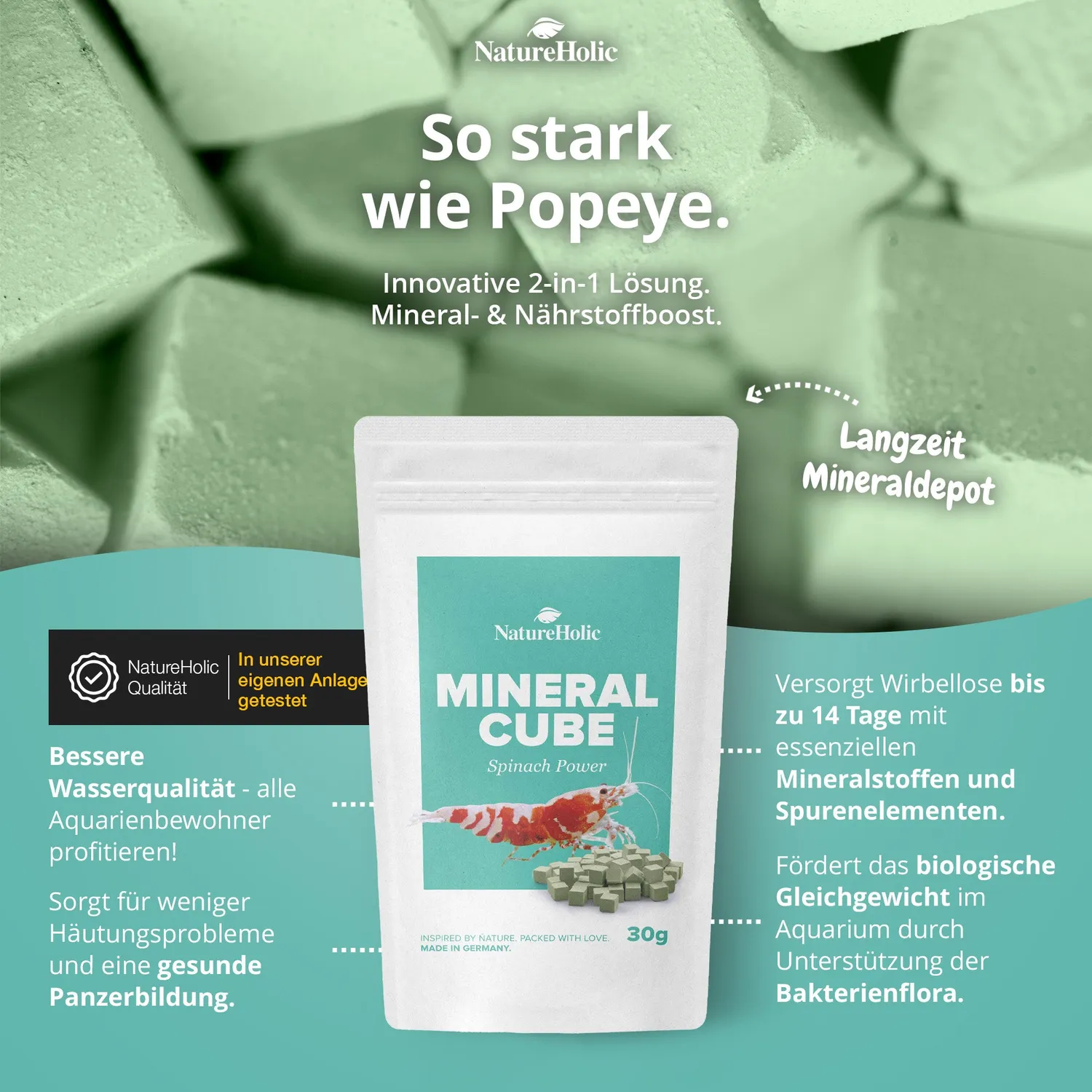 NatureHolic MineralCube Bundle Mineralfutter 4 Sorten für Garnelen