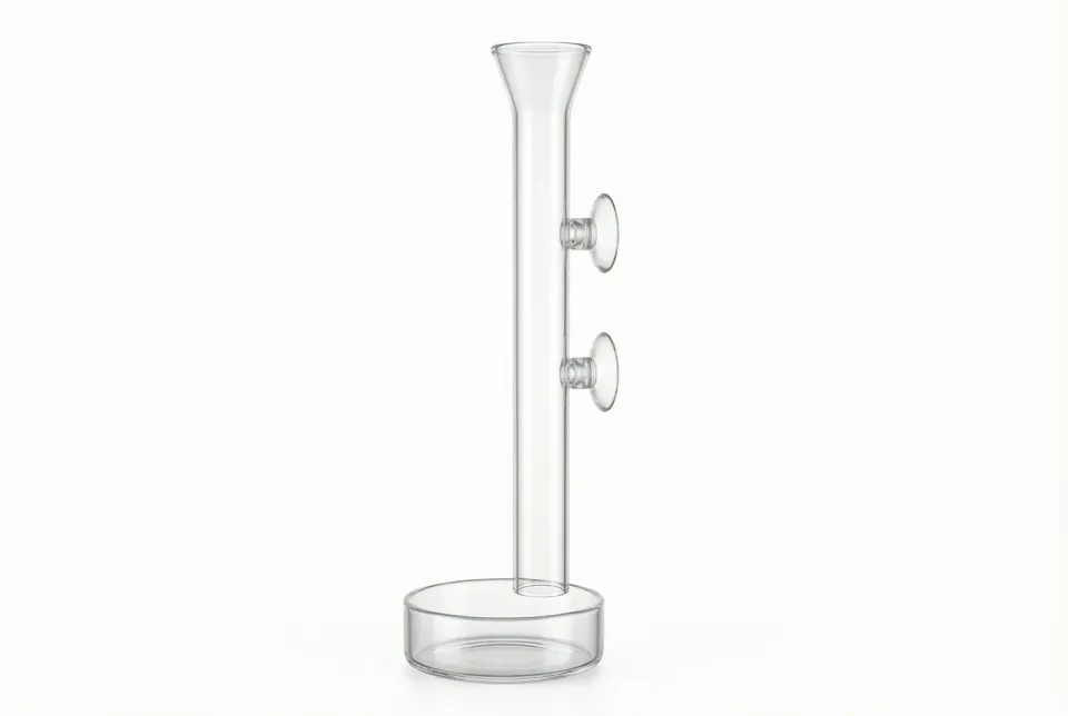 NatureHolic Futterrohr Futterschale Garnelen 20 cm Laborglas