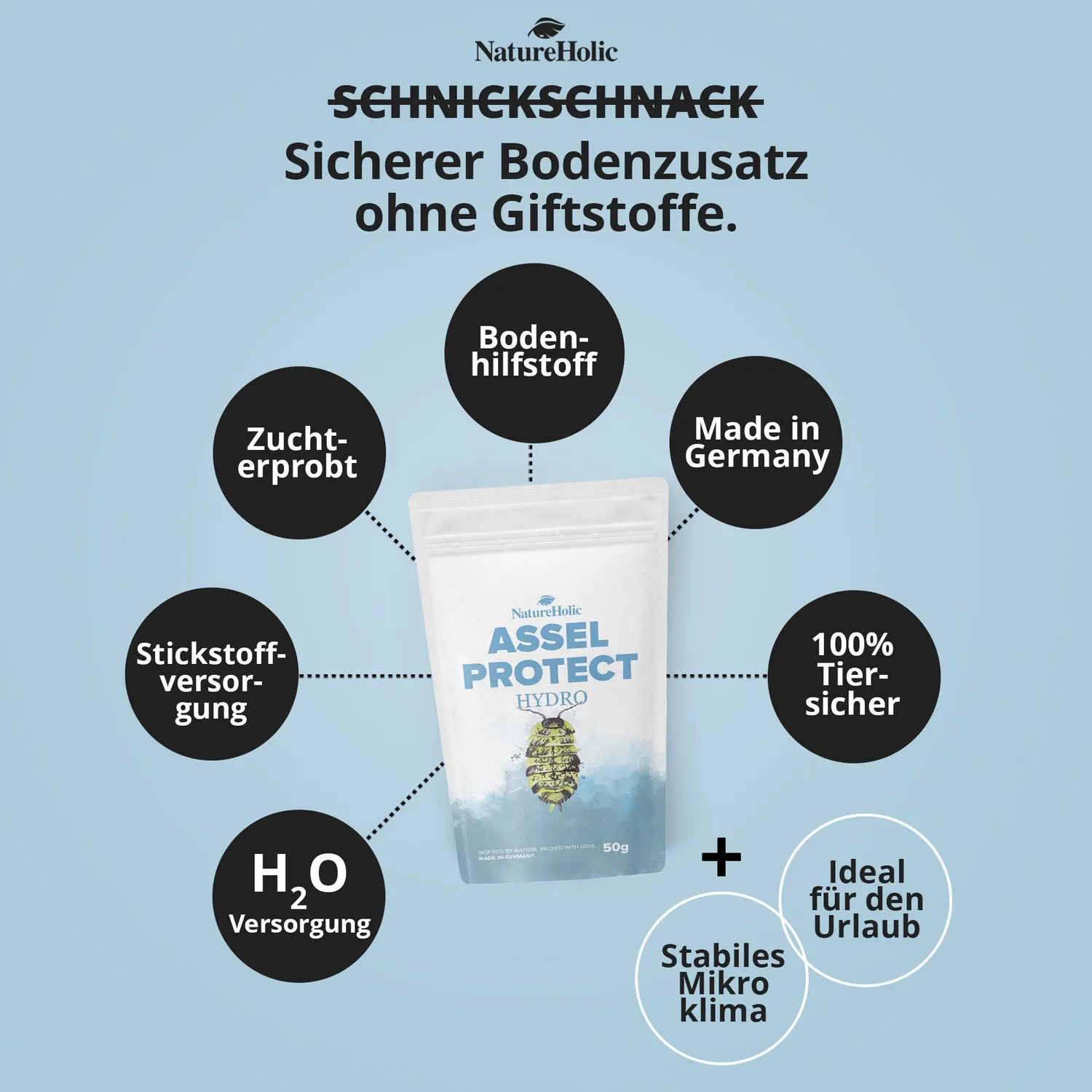 NatureHolic Assel HydroProtect Wasserspeicher 50 g Terrarium