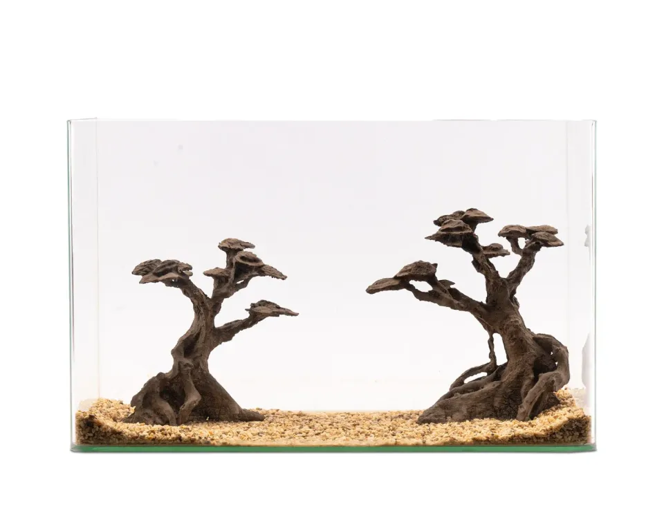 NatureHolic Stone Bonsai Kasei Twin Baum Deko 2er-Set Harz