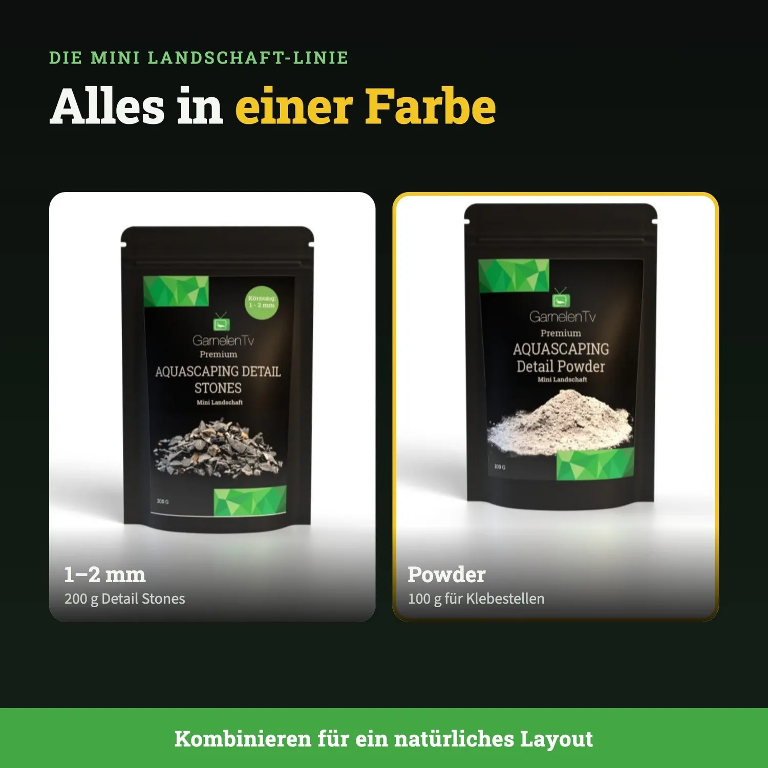 GarnelenTv Detail Powder Mini Landschaft Pulver 100g grau-schwarz