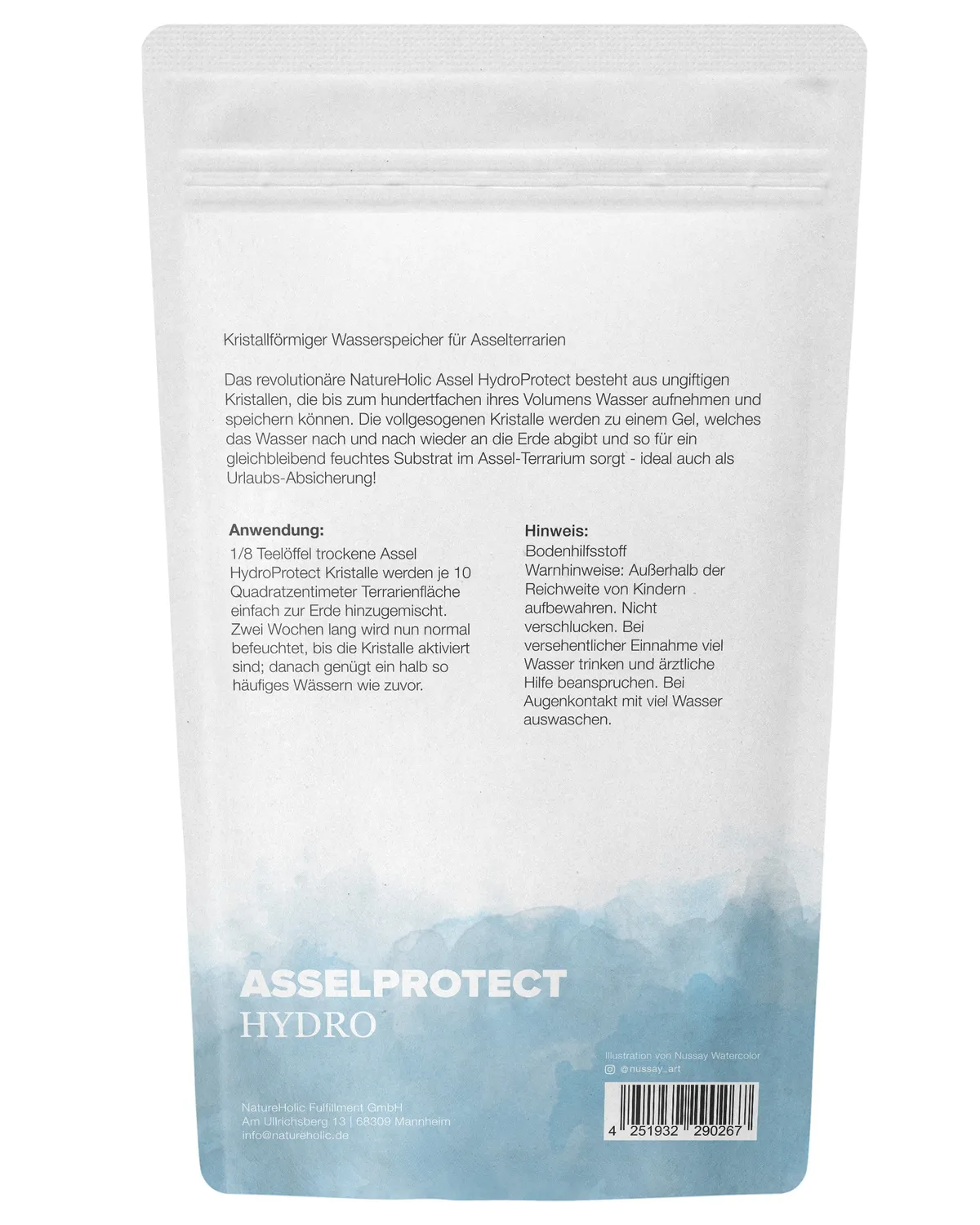 NatureHolic Assel HydroProtect Wasserspeicher 50 g Terrarium