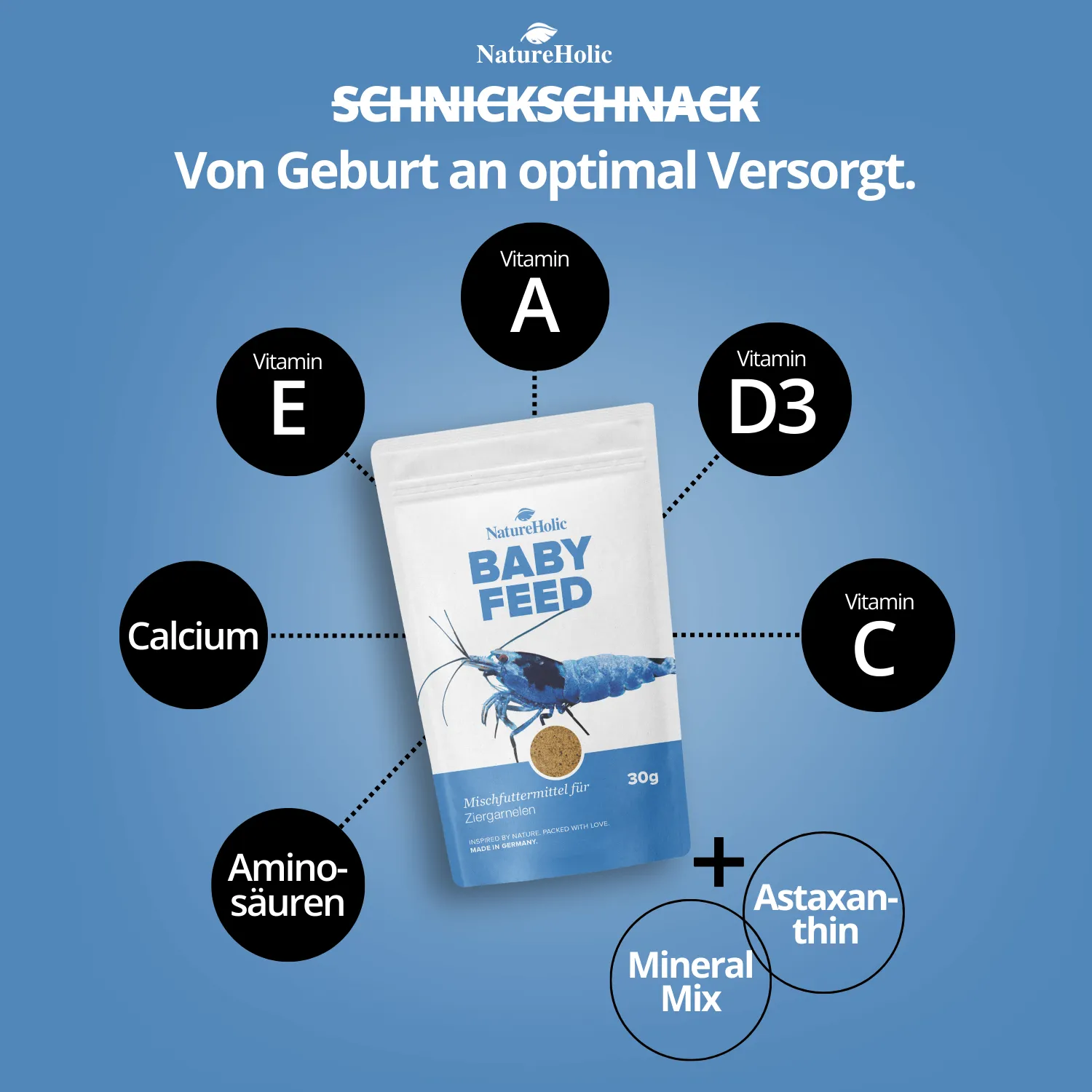 NatureHolic Babyfeed Garnelen-Aufzuchtfutter Staubfutter 30g mikrofein