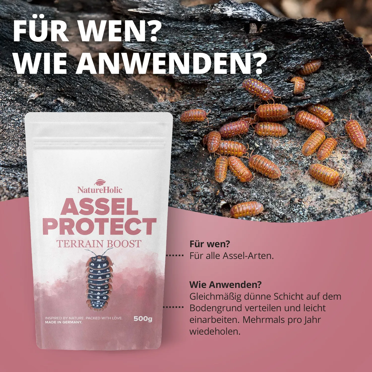 NatureHolic Assel Protect TerrainBoost Bodengrund 500 g Mineral