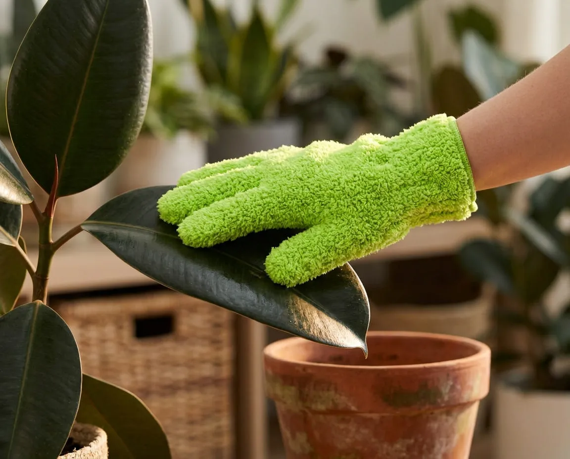NatureHolic LeafGloves Mikrofaser Pflegehandschuhe Zimmerpflanzen