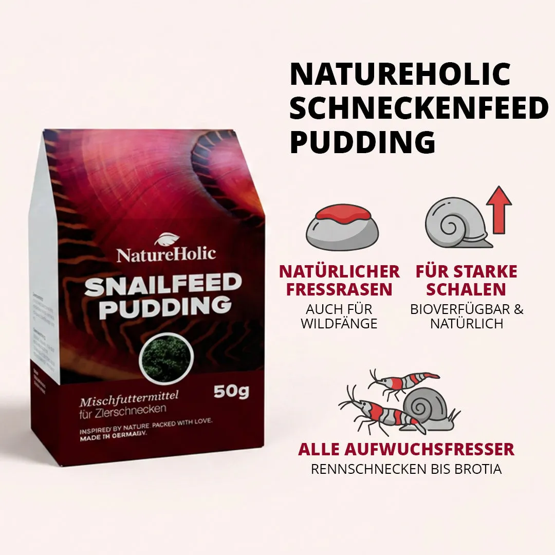 NatureHolic Schneckenfeed Pudding Schneckenfutter 50g Aufwuchs