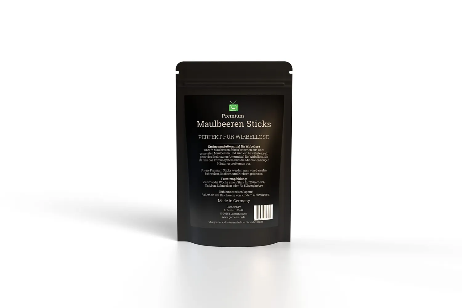 GarnelenTv Premium Maulbeeren Sticks Garnelenfutter 50g Blatt
