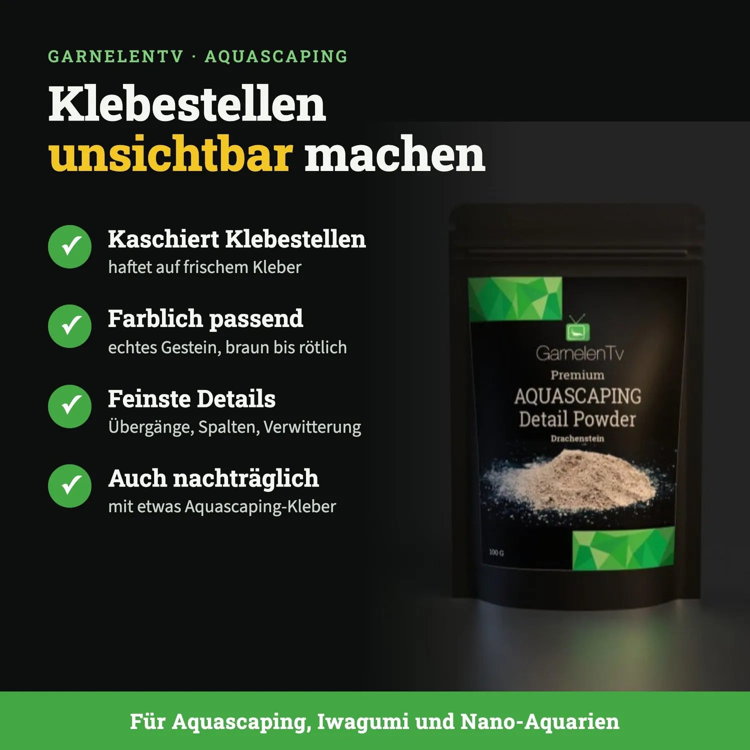 GarnelenTv Detail Powder Drachenstein Pulver 100g braun-rot