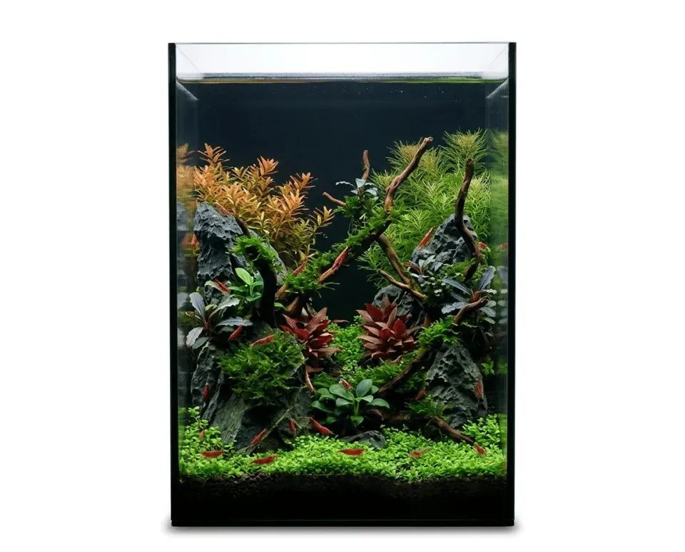NatureHolic Black Wall Nano-Aquarium 12L schwarzes Glas