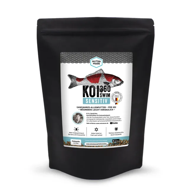 Nutramare Koi360 Sensitiv Swim Koifutter 1,2 kg 4 mm schwimmend