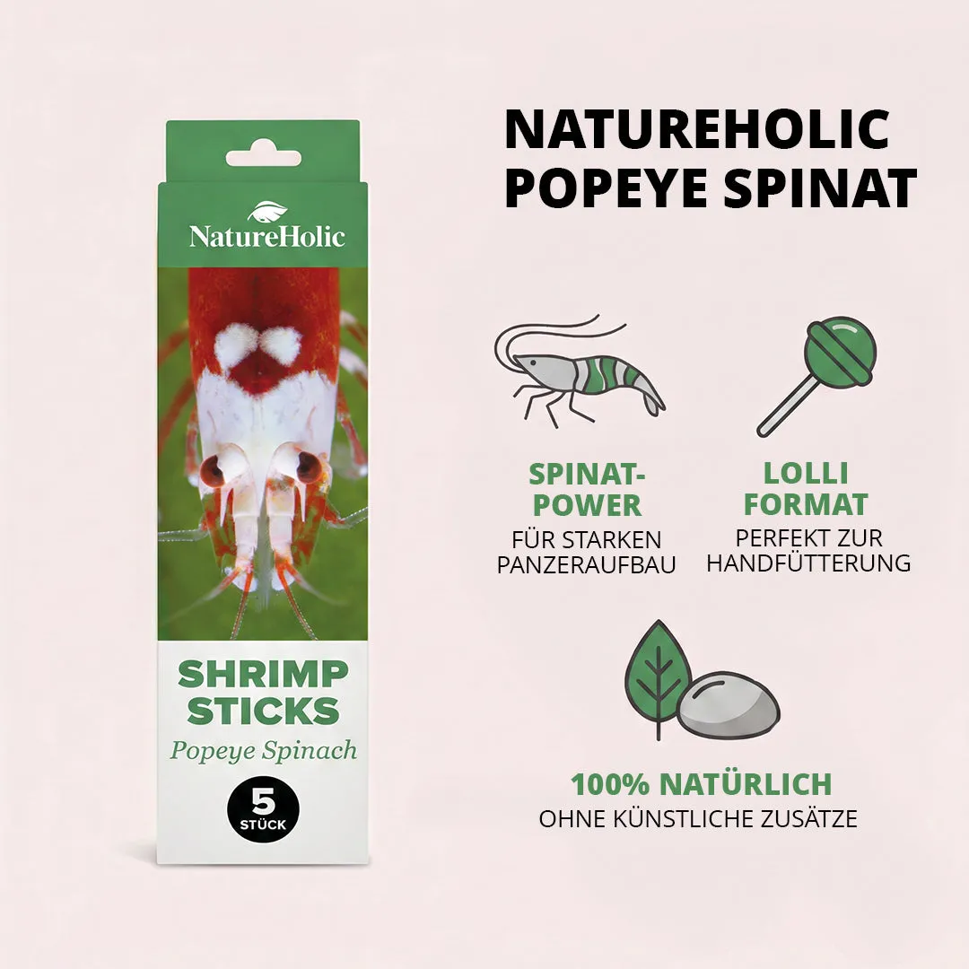 NatureHolic Popeye Spinat Garnelen Lollies 5 Stück Sticks