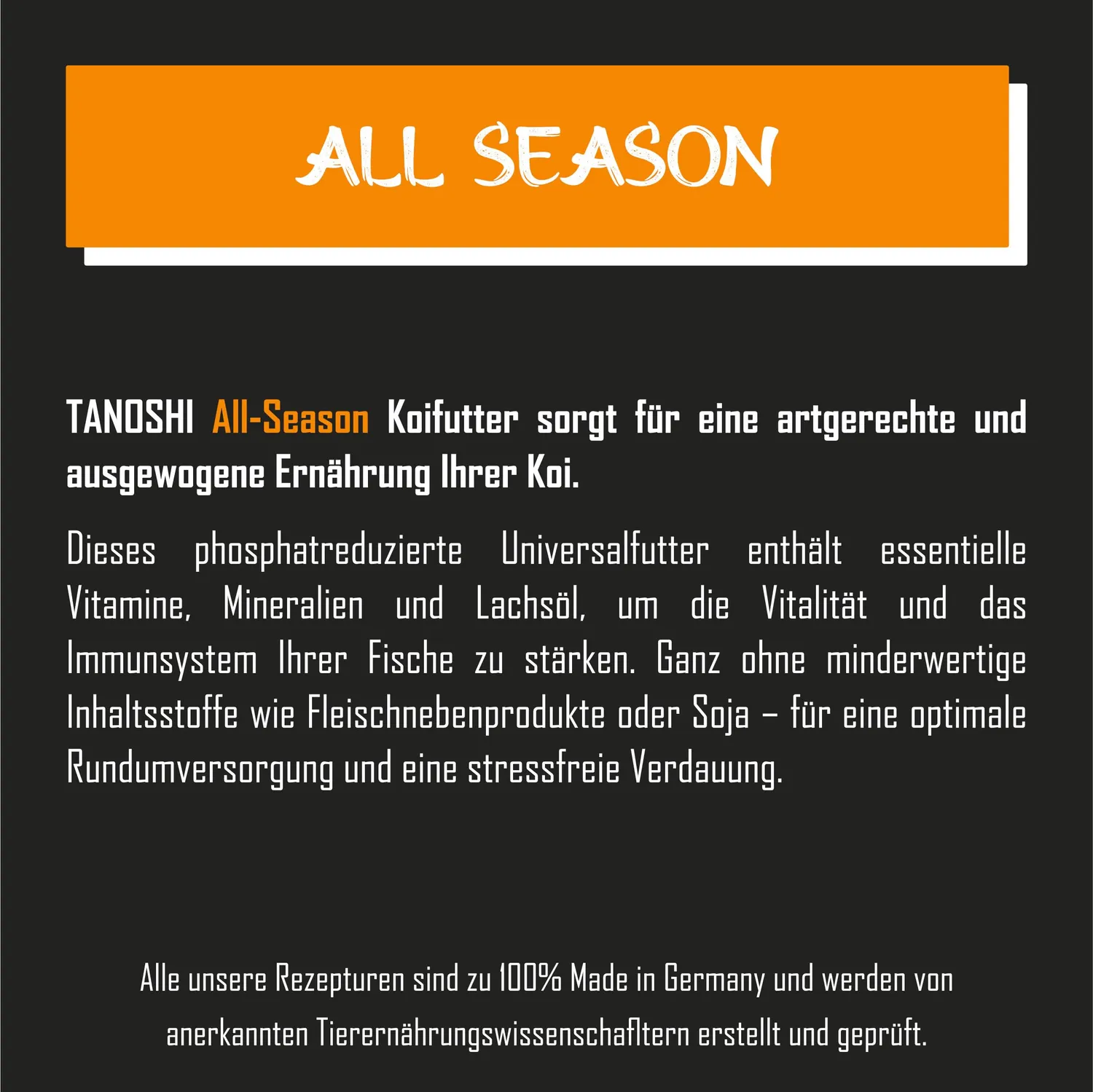 Tanoshi All Season Koifutter 15 kg 3 mm Lachsöl