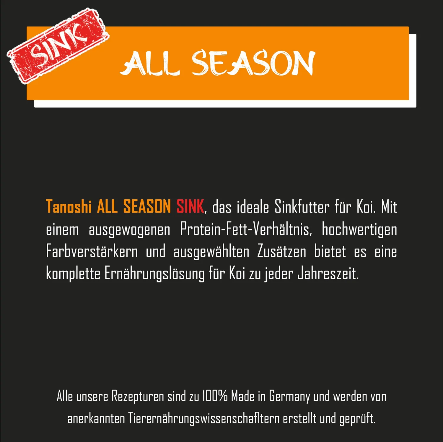 Tanoshi All Season Sink Koifutter 1,2 kg 4,5 mm sinkend