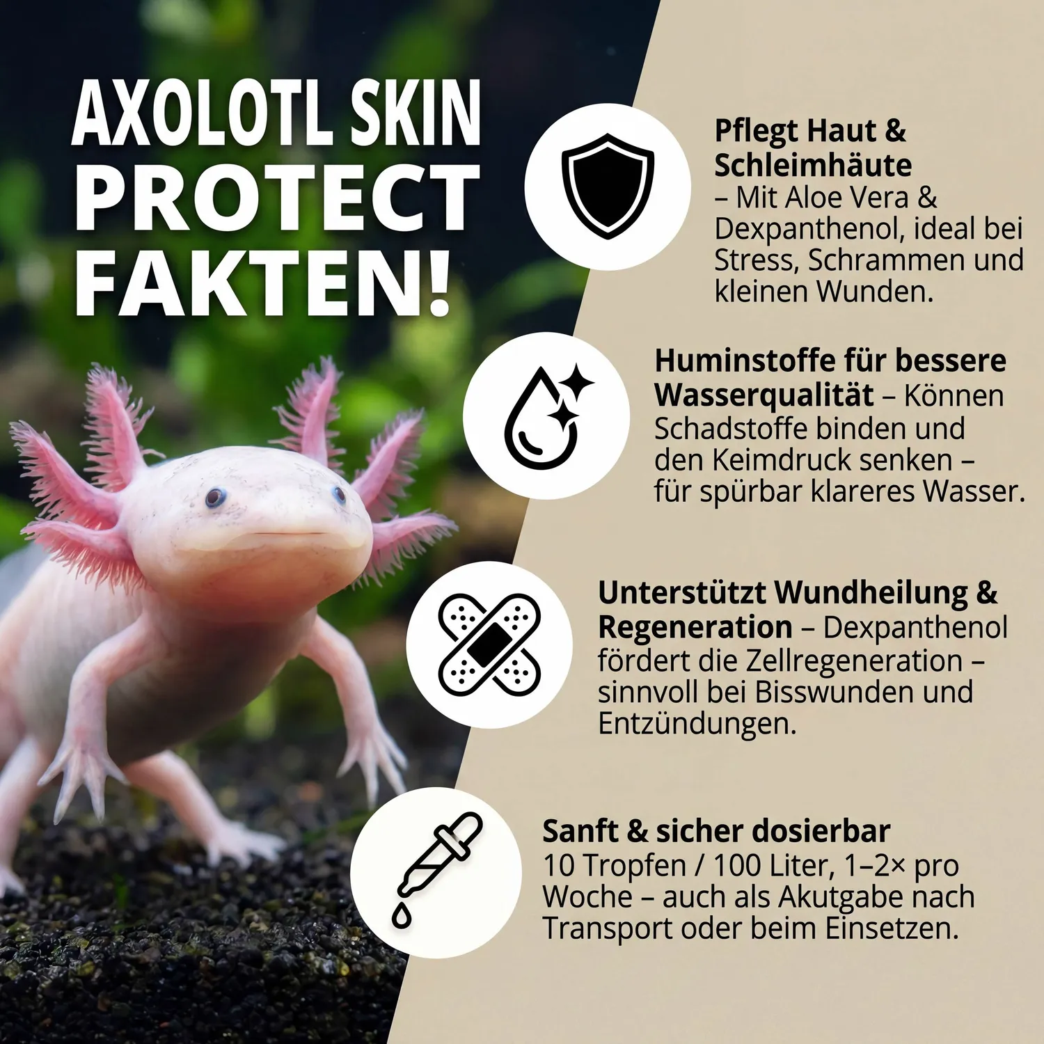 NatureHolic Axolotl Skin Protect Wasserzusatz 125ml mit Aloe Vera